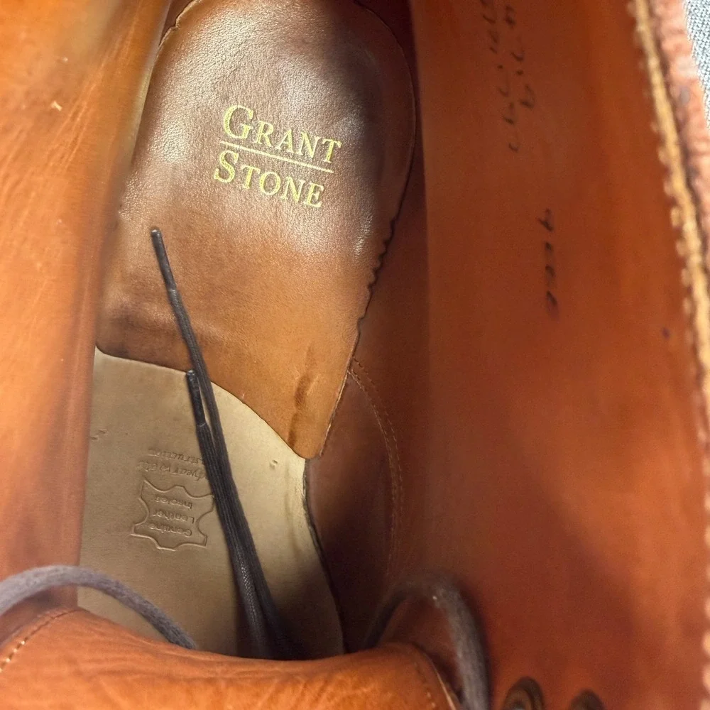 Grant Stone Edward Boot Mens 9 EEE Dark Oak Roughout Leather Goodyear Welt Boots